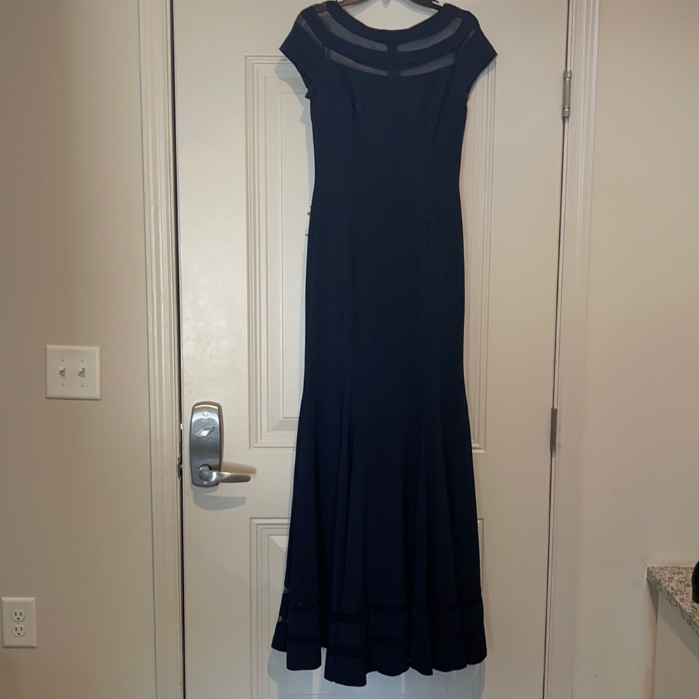 Navy blue long dress.
